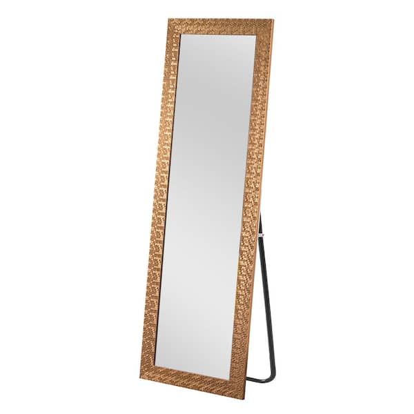 Lirago 64 in. x 21 in. Modern PS Mosaic Rectangular Framed Full Length Leaner Mirror