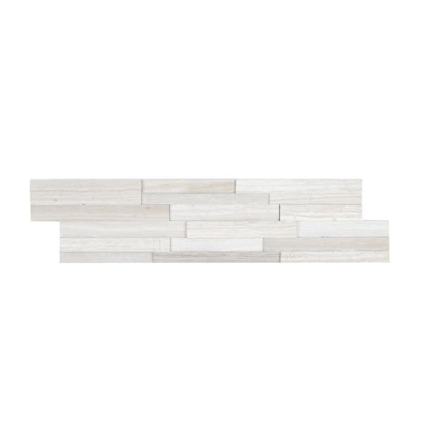 White Oak 3D Ledger Panel 6 in. x 24 in. Honed Marble Wall Tile (10 cases / 60 sq. ft. / pallet) White Oak 3D Ledger Panel 6 in. x 24 in. Honed Marble Wall Tile (10 cases / 60 sq. ft. / pallet)
