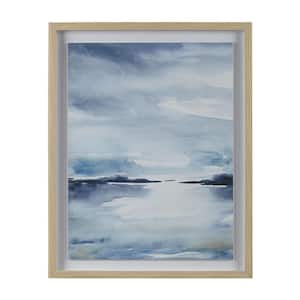 Anky 1-Piece Framed Art Print 29.34 in. x 23.34 in. Framed Glass and Single Matted Abstract Landscape Coastal Wall Art