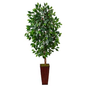 5ft. Ficus Artificial Tree in Bamboo Planter