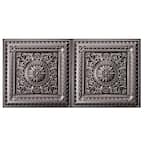 Marseille 2 ft. x 4 ft. Lay-in or Glue-up Ceiling Tile in Antique Silver (80 sq. ft. / case)