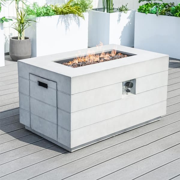 moda furnishings Liam Concrete Outdoor Fire Pit Table with Extension