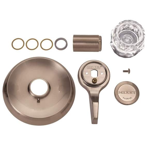 BrassCraft 1-Handle Tub and Shower Trim Kit MDXTR-5 for Mixet Non-Pressure Balance Valve Satin Nickel/Clear (Valve Not Included)
