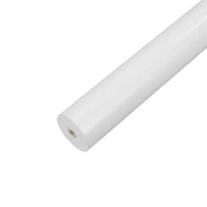 Mix and Match 6 ft. (72 in.) Wood Single Smooth Curtain Rod 1-3/8 in. Dia in White (2-Piece 3 ft. Rod)