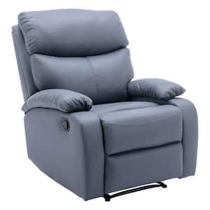 Gray Comfortable Easy-Adjustable Manual Recliner, Easy-Care Waterproof Tech Fabric Lounge Chair, Perfect Sleep Chair