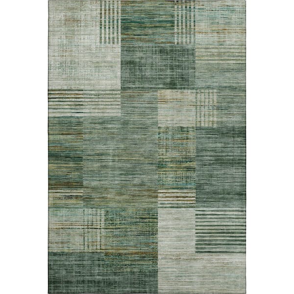 Mayfield Premium Machine Washable Abstract AMF2149 Teal 9 ft. x 12 ft. Area Rug