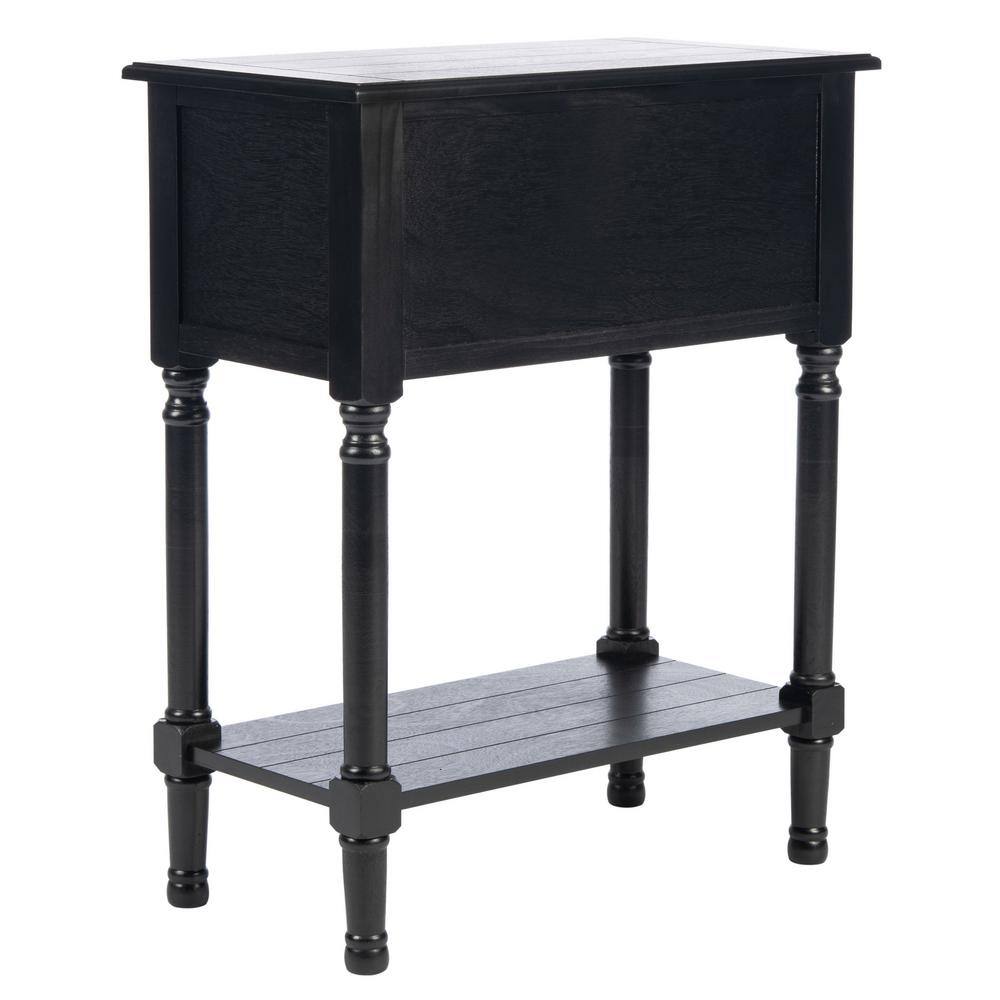 Primrose Black Wood and Metal 3-Drawer Console Table