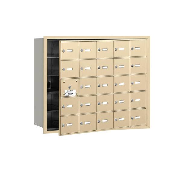 Salsbury Industries 3600 Series Sandstone Private Front Loading 4B Plus Horizontal Mailbox with 25A Doors (24 Usable)