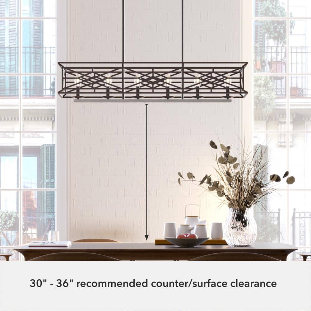 Langwood Onyx Bengal 6-Light Vintage Linear Chandelier