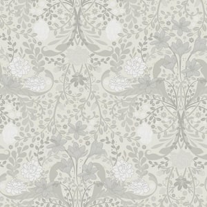 Froso Light Grey Garden Damask Non Woven Paper Wallpaper Sample