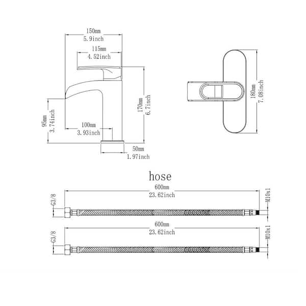 Single Handle Single Hole Bathroom Faucet with Deckplate Included in Brushed Nickel