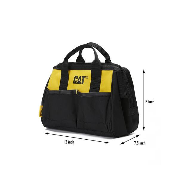 CAT Tool Storage 12 in., 4 Pockets, Black and yellow, 600-D