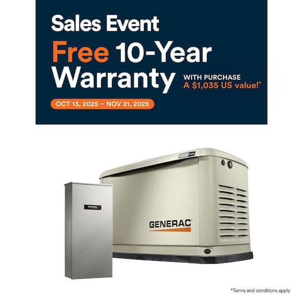 22,000 Watt - Dual Fuel Air- Cooled Whole House Home Standby Generator, Smart Home Monitoring & 200-AMP Transfer Switch