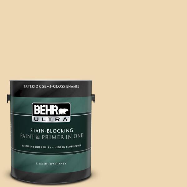 BEHR ULTRA 1 gal. #UL180-17 Hummus Semi-Gloss Enamel Exterior Paint and Primer in One