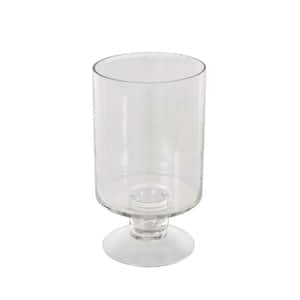 Clear Glass Wide Candle Holder with Elevated Base