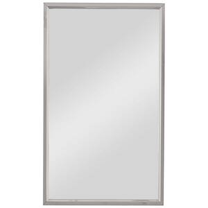 18 in. x 30 in. Modern Silver Rectangle Sleek Stainless Steel Framed Decorative Mirror