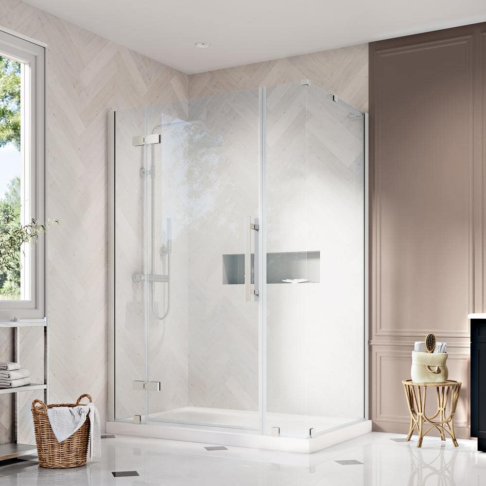 Endless Tampa Frameless Satin Nickel Shower Kit with Acrylic Base