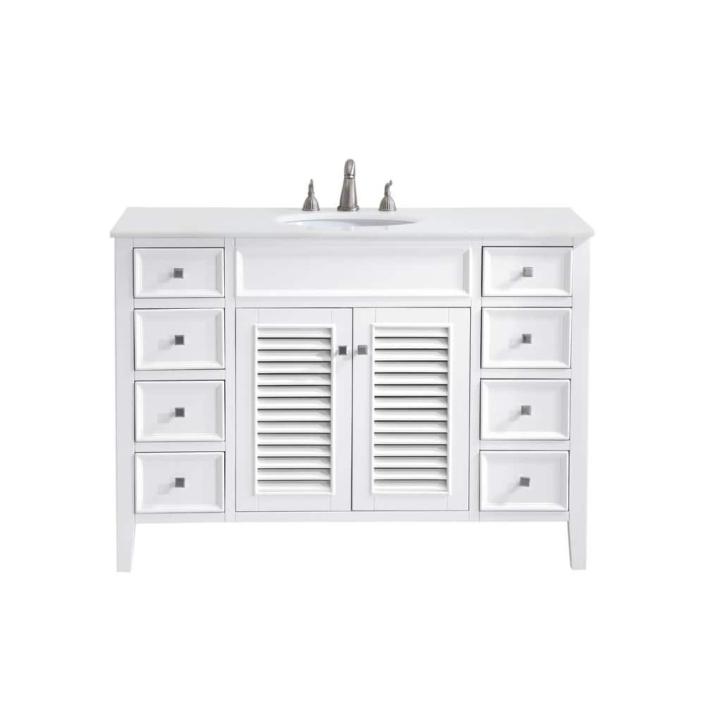 Simply Living 48 in. W x 21 in. D x 35 in. H Bath Vanity in Antique White w
