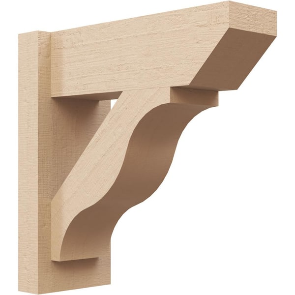Ekena Millwork 6 in. x 16 in. x 16 in. Funston Slat Rough Cedar Woodgrain Timberthane Polyurethane Outlooker, Primed Tan