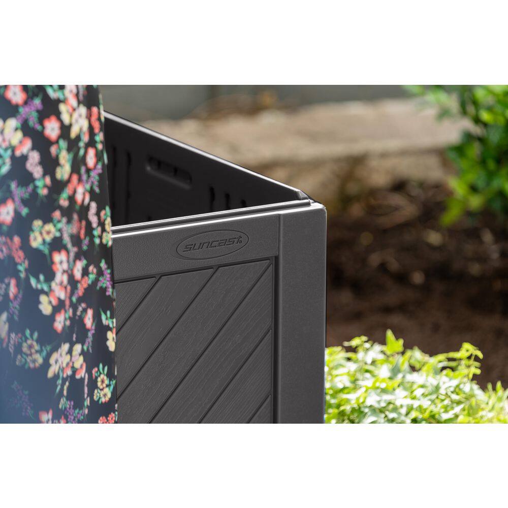 Large Gray Lockable Resin Deck Box with Hinged Lid