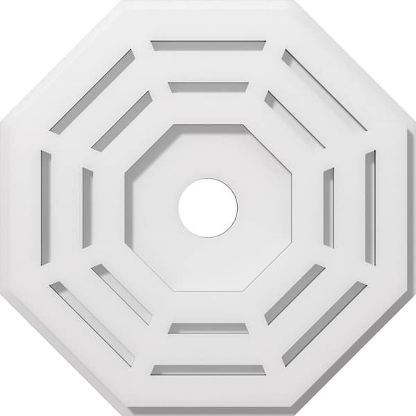 Ekena Millwork 1 in. P X 5-1/2 in. C X 14 in. OD X 2 in. ID Westin Architectural Grade PVC Contemporary Ceiling Medallion