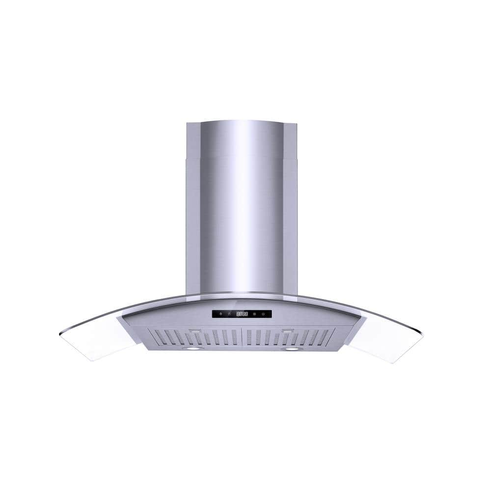 Vissani Avellino 36 in. 500CFM Convertible Glass Wall Mount Range Hood