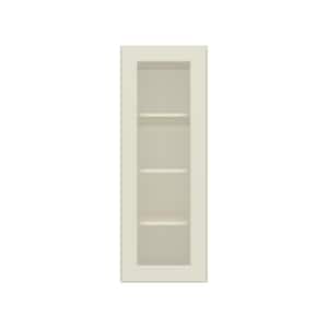 15 in. W x 12 in. D x 42 in. H in Antique White Ready to Assemble Wall Kitchen Cabinet with No Glasses