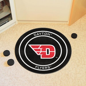 Dayton Black 2 ft. Round Hockey Puck Accent Rug