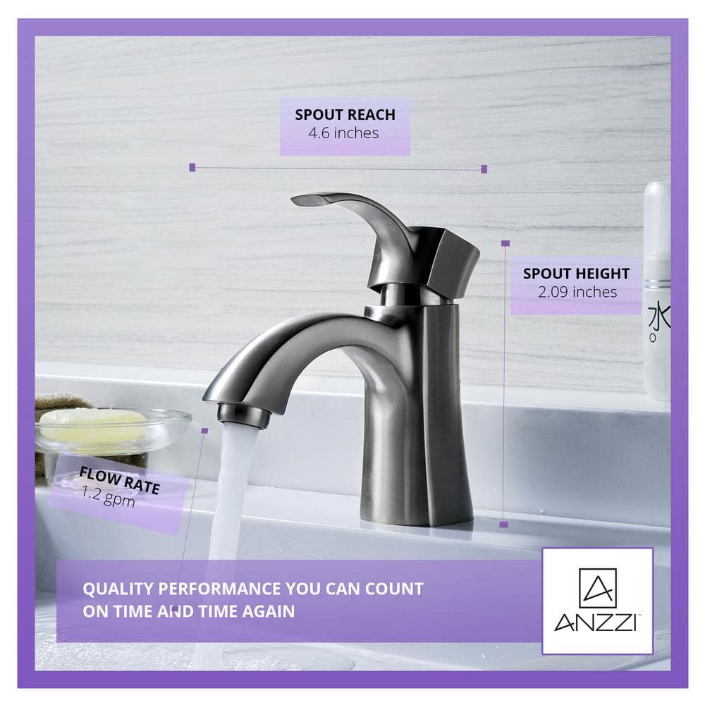 Brushed Nickel Single-Handle Bathroom Faucet with Drain Assembly