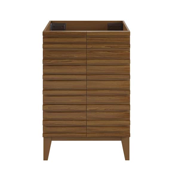 Swiss Madison Cascade 24 in. W x 18.5 in. D x 35.5 in. H Bath Vanity Cabinet without Top in Brown Oak