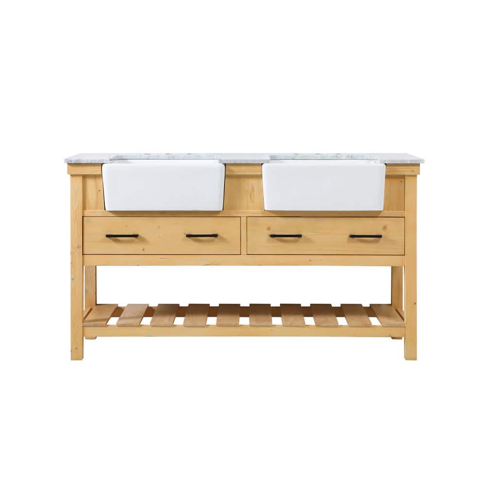 Timeless Home 60 in. W x 22 in. D x 34.13 in. H Double Bathroom Vanity Side