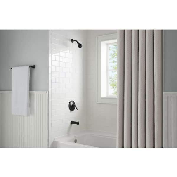 Builders Single Handle 1-Spray Tub and Shower Faucet 1.8 GPM in Matte Black (Valve Included)