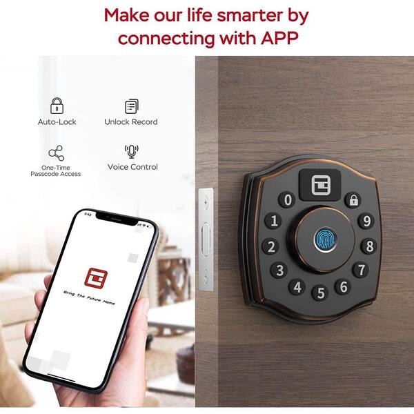 GEEKSMART Smart Door Lock, Fingerprint Door Lock Smart Lock Biometric Door  Lock Fingerprint Door Knob with App Control, Suitable for