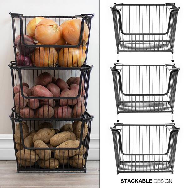 Sorbus Metal Wire Storage Baskets - Set of 4 ,Black