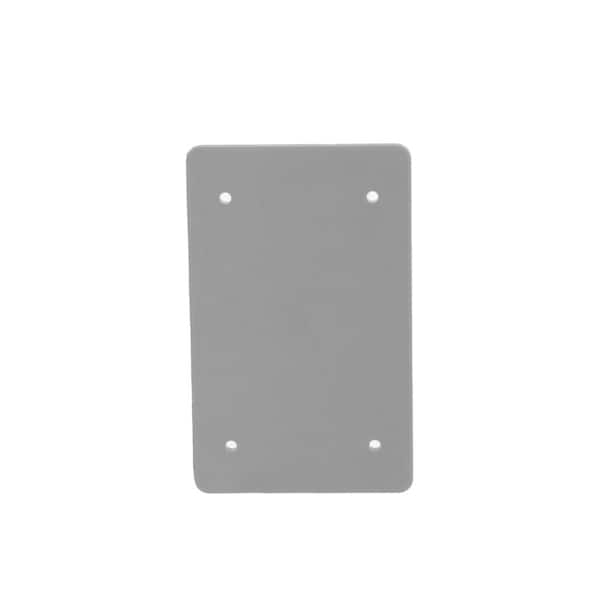 TAYMAC N3R Blank Flat Plastic Gray 1-Gang Weatherproof Electrical Outlet Cover and Light Switch Cover for Wall Outlet