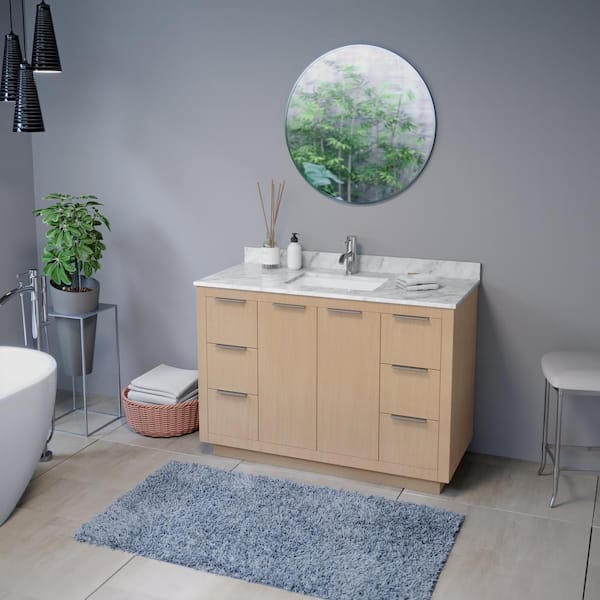 ARPELLA Nuova 30 in. W x 30 in. H Large Round Aluminum Framed Wall Bathroom Vanity Mirror in Polished Chrome