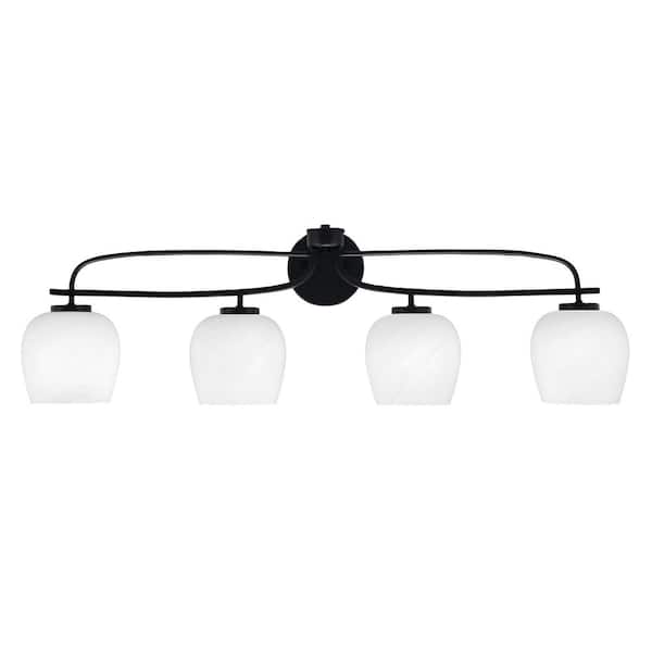Unbranded Olympia 37.75 in. 4-Light Matte Black Vanity Light
