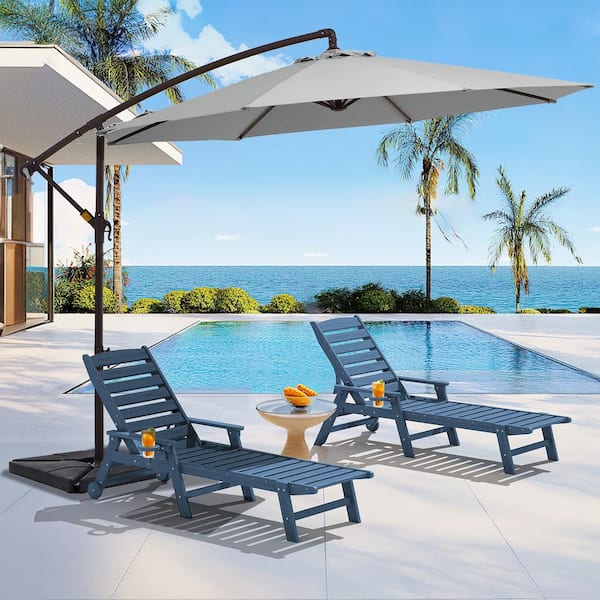 JEAREY 10 ft. Steel Cantilever Patio Umbrella with weighted base in Light Gray