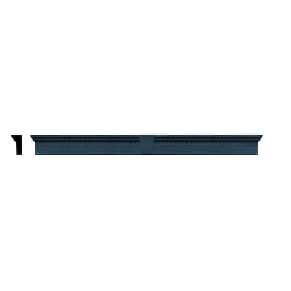 Builders Edge 2-5/8 in. x 6 in. x 73-5/8 in. Composite Classic Dentil Window Header with Keystone in 036 Classic Blue