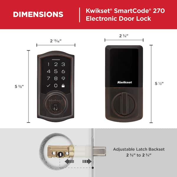 Kwikset SmartCode 270 Traditional Venetian Bronze Touchpad Single