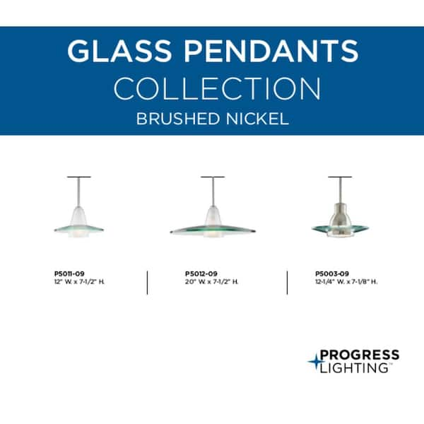 Progress Lighting 1-Light Brushed Nickel Pendant P5012-09 - The