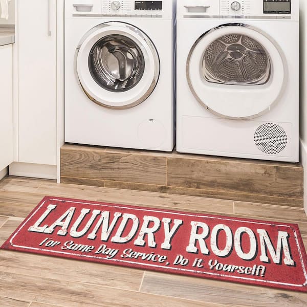 Ottomanson Laundry Collection Non-Slip Rubberback 2x5 Laundry Room