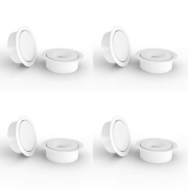 Mega Handles Concealed Magnetic Door Catch for Dummy Doors - 4 Pack Elegant Magnetic Closet Door Catch - White