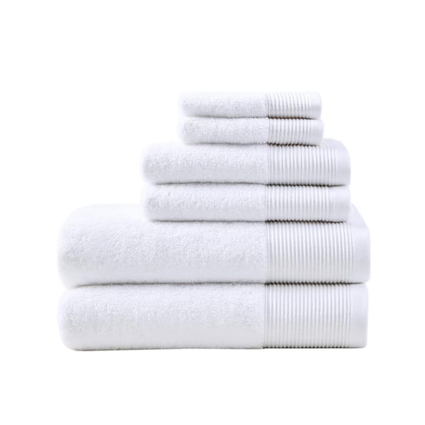 Beautyrest - Nuage Cotton Tencel Blend Antimicrobial 6 Piece Towel Set - White