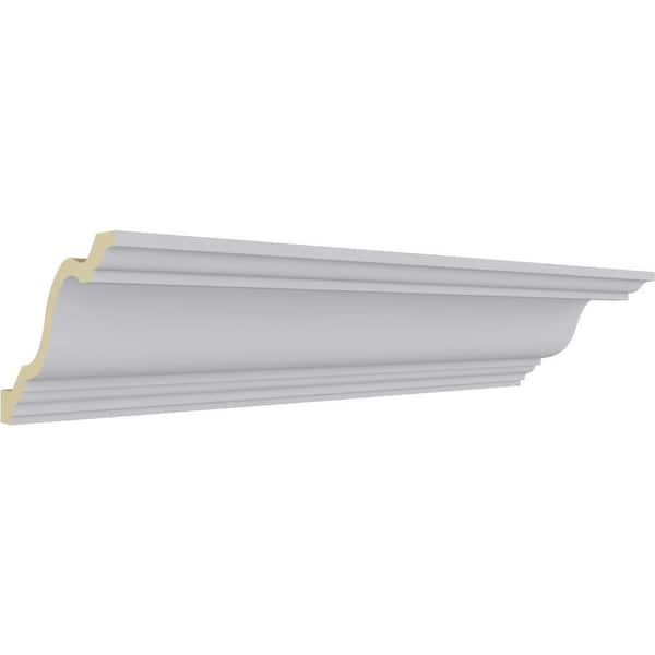Ekena Millwork 7-7/8 in. x 5-1/4 in. x 94-1/2 in. Polyurethane Jackson Crown Moulding