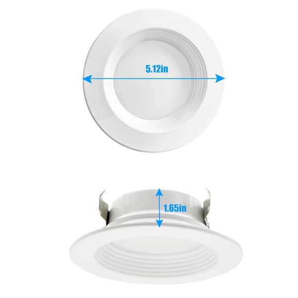 Honbei - 4 in. Adjustable 5CCT Retrofit Recessed 2700K-5000K Lighting, Dimmable with E26 Screw in Fixture, ETL Listed 12-Pack