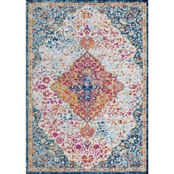 Rugs America Hailey Vivid Beauty 2'6"x4' Vintage Blue Area Rug