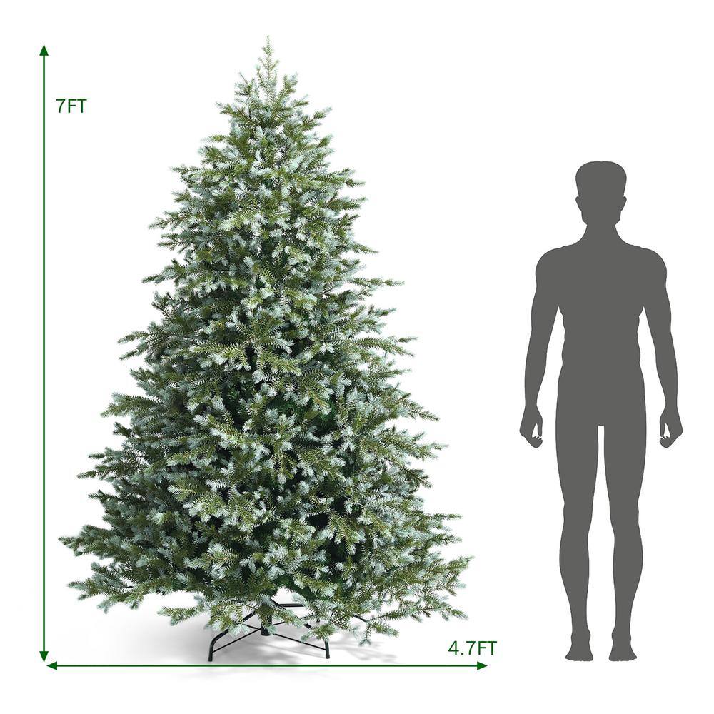 7ft Green Artificial Spruce Christmas Tree with Metal Stand