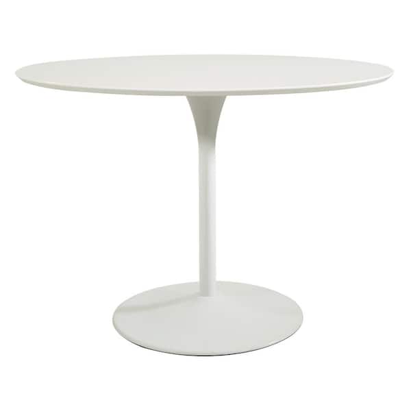 OSP Home Furnishings 41 in. Flower Dining Table with White Top and White Base