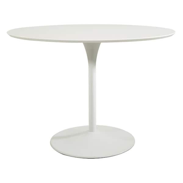 41 in. Flower Dining Table with White Top and White Base